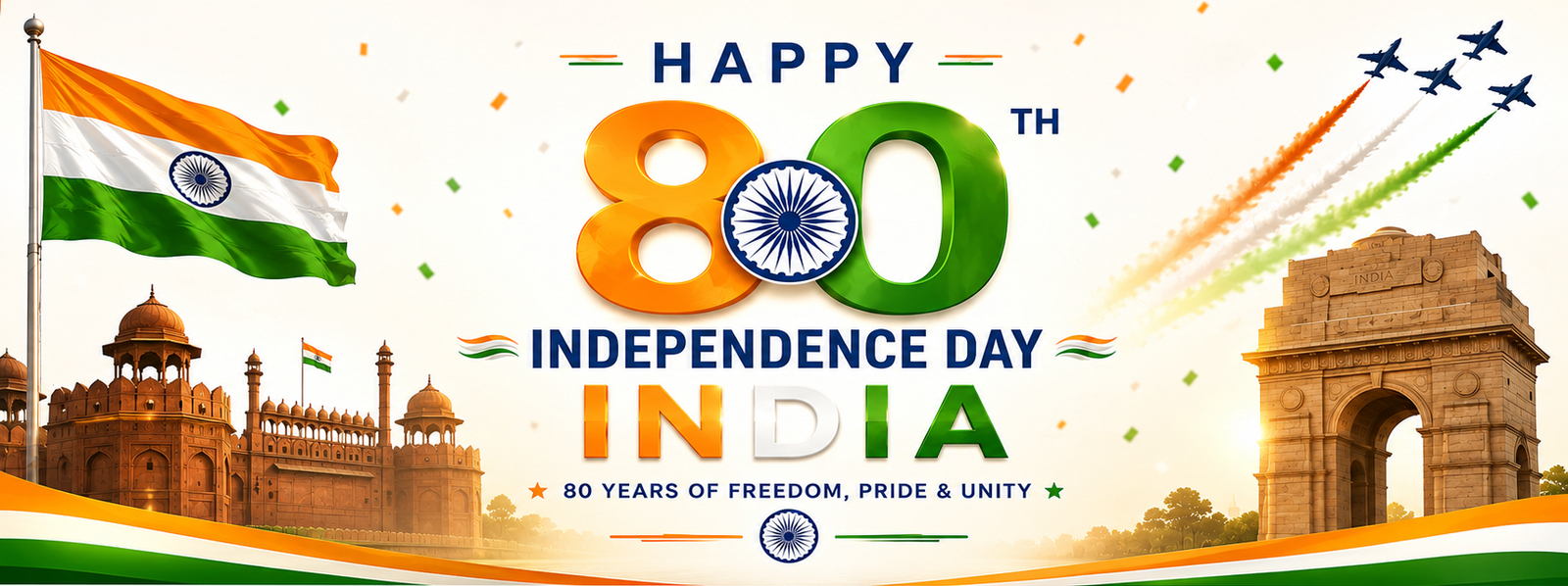 Happy 80th Independence Day India. 80 years of freedom, pride and unity.